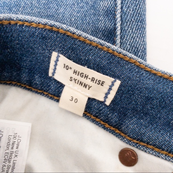 Madewell 10" High-Rise Skinny Jeans Cordova Wash: Button-Front Edition Size 30 - Picture 13 of 14